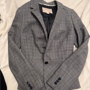 Banana Republic Gray Plaid  Blazer